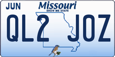 MO license plate QL2J0Z
