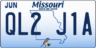 MO license plate QL2J1A