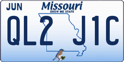 MO license plate QL2J1C