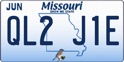 MO license plate QL2J1E