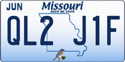 MO license plate QL2J1F
