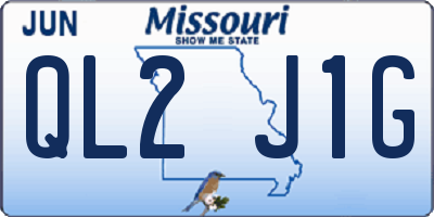 MO license plate QL2J1G