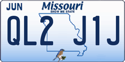 MO license plate QL2J1J