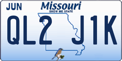 MO license plate QL2J1K