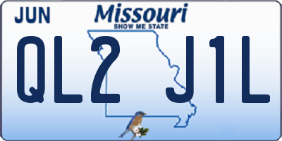 MO license plate QL2J1L