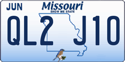 MO license plate QL2J1O