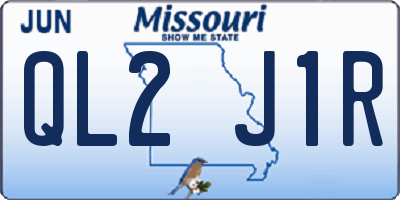MO license plate QL2J1R
