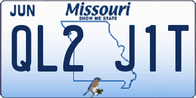 MO license plate QL2J1T