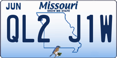MO license plate QL2J1W