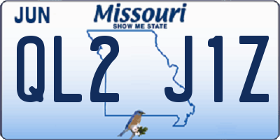 MO license plate QL2J1Z