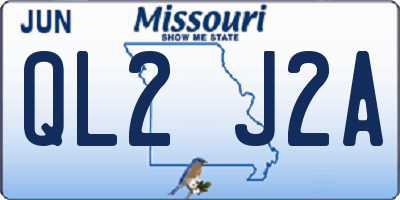 MO license plate QL2J2A