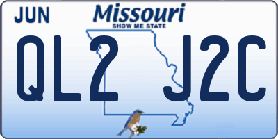 MO license plate QL2J2C