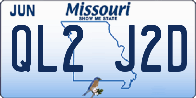 MO license plate QL2J2D