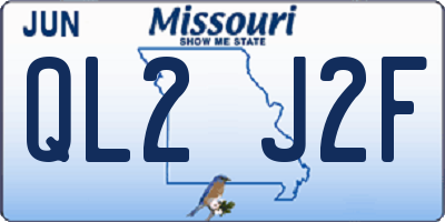 MO license plate QL2J2F