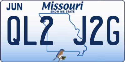 MO license plate QL2J2G