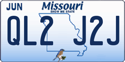 MO license plate QL2J2J