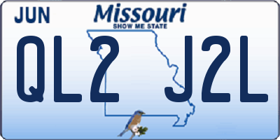 MO license plate QL2J2L