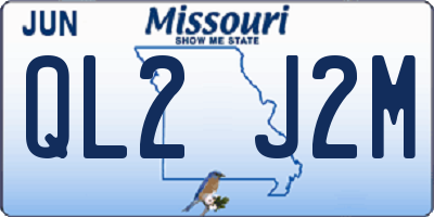MO license plate QL2J2M