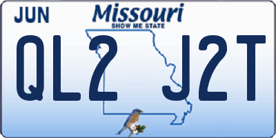 MO license plate QL2J2T