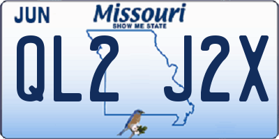 MO license plate QL2J2X