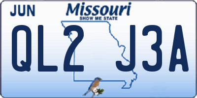 MO license plate QL2J3A