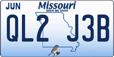 MO license plate QL2J3B