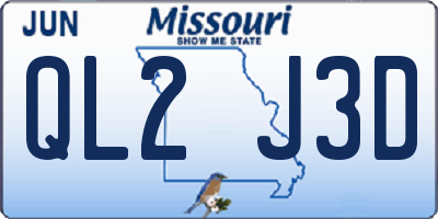 MO license plate QL2J3D