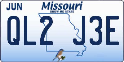 MO license plate QL2J3E