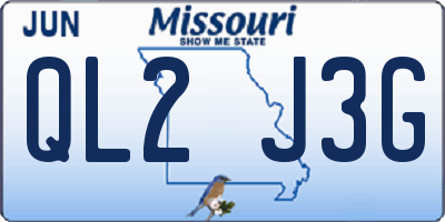 MO license plate QL2J3G