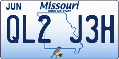 MO license plate QL2J3H