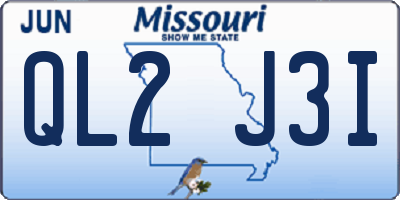 MO license plate QL2J3I