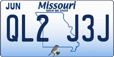 MO license plate QL2J3J