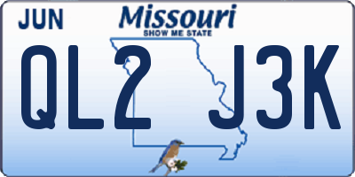 MO license plate QL2J3K