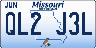 MO license plate QL2J3L