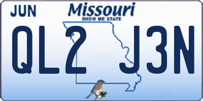MO license plate QL2J3N
