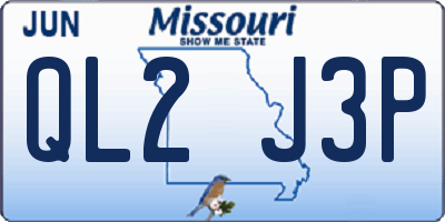 MO license plate QL2J3P