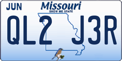 MO license plate QL2J3R