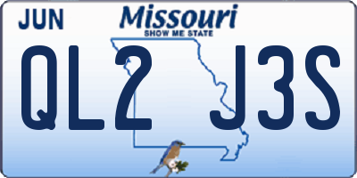 MO license plate QL2J3S