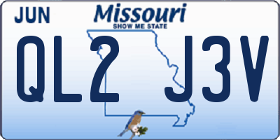 MO license plate QL2J3V