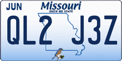 MO license plate QL2J3Z