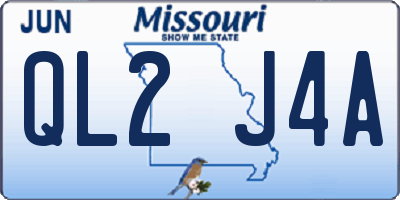 MO license plate QL2J4A