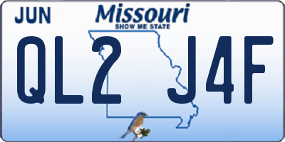 MO license plate QL2J4F