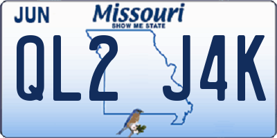 MO license plate QL2J4K