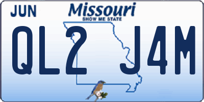 MO license plate QL2J4M