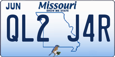 MO license plate QL2J4R