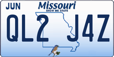 MO license plate QL2J4Z