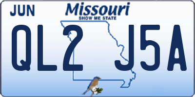 MO license plate QL2J5A