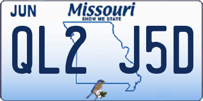 MO license plate QL2J5D