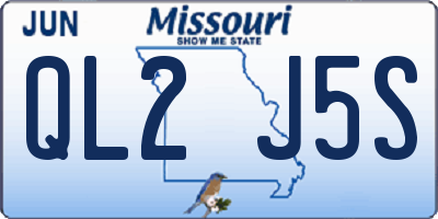 MO license plate QL2J5S