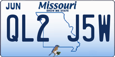 MO license plate QL2J5W